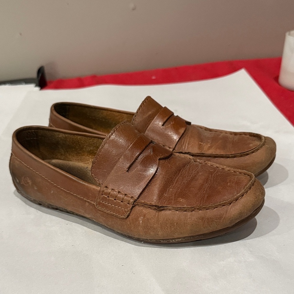 Born Tan Leather Loafers for Men